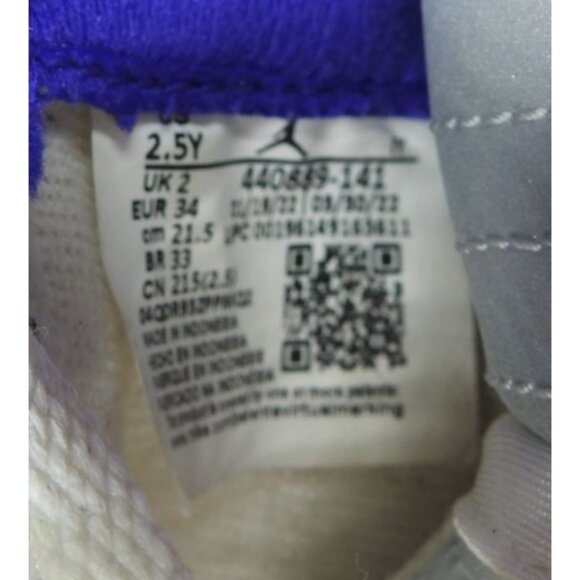 Nike Air Jordan 5 Retro 440889-141 Dark Concord 2022 Size 2.5Y White Purple - Picture 5 of 8